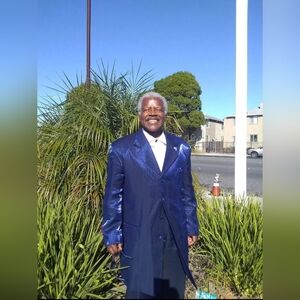 Mens 2 Piece Navy Blue Jacquard Suit 44L/38 Waist